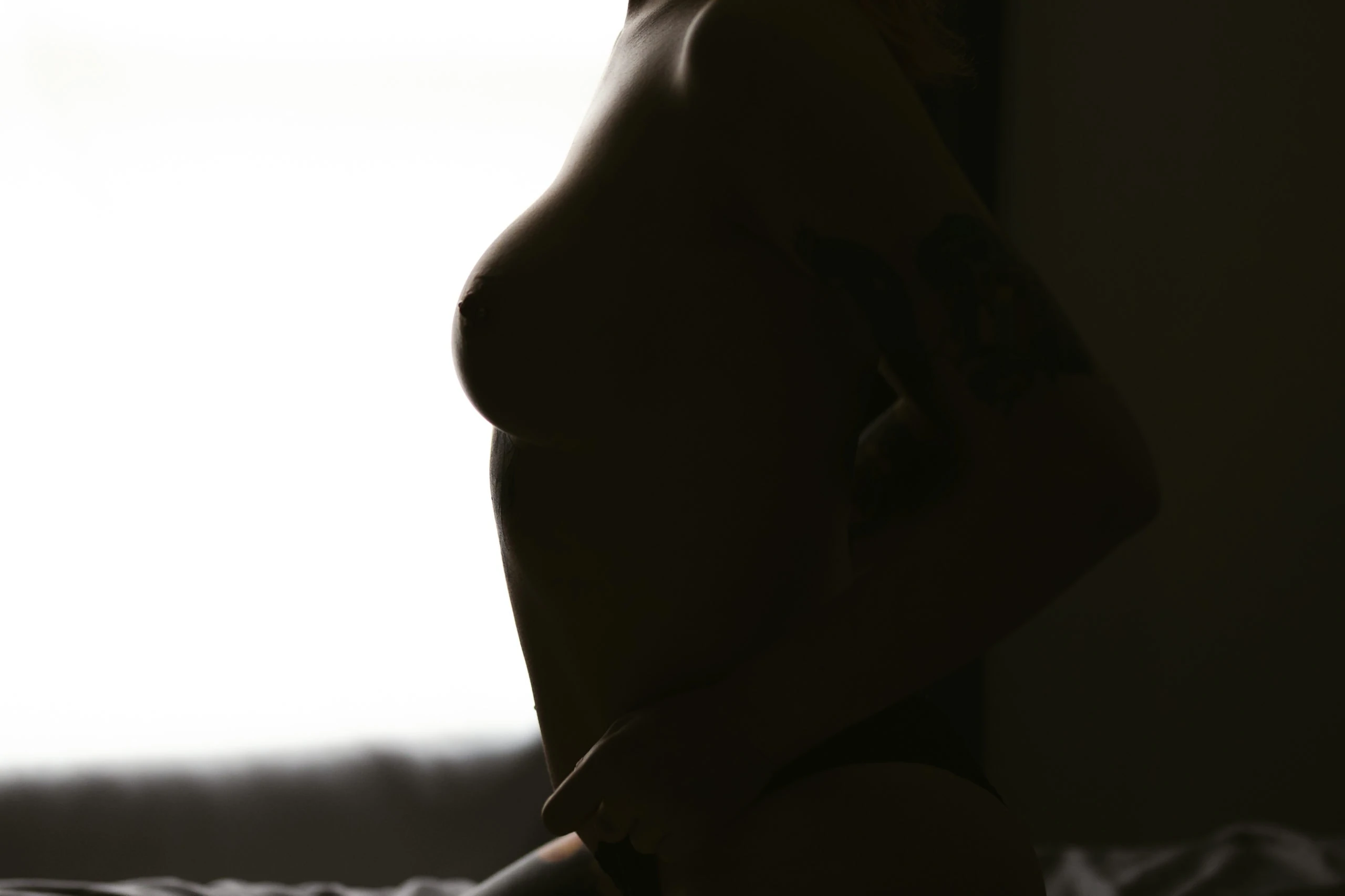 silhouette of topless woman at her Nashville Boudoir Session